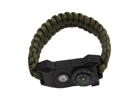 Bransoletka Survivalowa Paracord 9w1 Krzesiwo Kompas Latarka BR-004