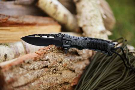 Nóż sprężynowy z krzesiwem HASTAA 01-HS-501