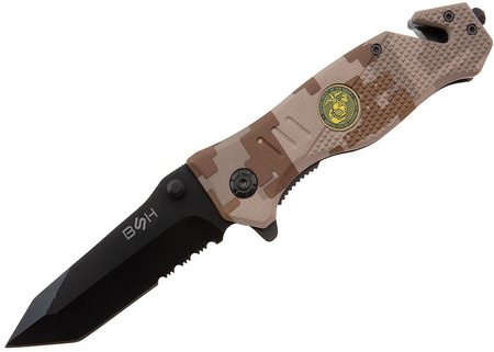 Nóż Ratowniczy BSH ADVENTURE N-386C Sprężynowy