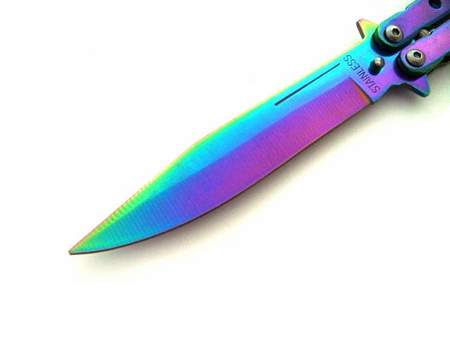 Nóż Motylek Rainbow N-495B