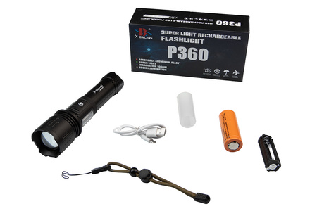 Latarka X-BALOG z 2x Bocznym Światłem BL-W406-P360 L-115 Powerbank