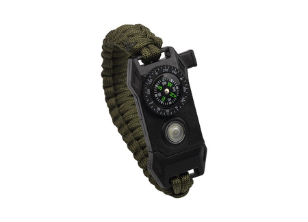 Bransoletka Survivalowa Paracord 9w1 Krzesiwo Kompas Latarka BR-004