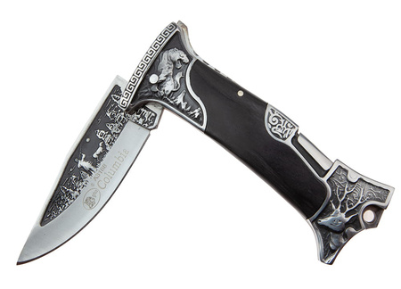 Nóż Myśliwski Columbia N-064APS Składany + Skórzane ETUI