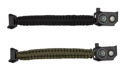 Bransoletka Survivalowa Paracord 9w1 Krzesiwo Kompas Latarka BR-004