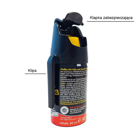 Gaz Pieprzowy Klever KO FOG 40 ml Stożek G-058