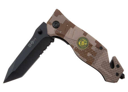 Nóż Ratowniczy BSH ADVENTURE N-386C Sprężynowy